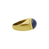925 Silver And Gold Natural Blue Sapphire Gemstone Ring