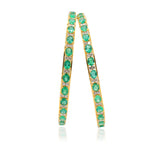 Emerald Gemstone & Diamond Bangle Bracelet