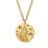 18K Gold Plated Aquarius Zodiac Sign Chain Necklace