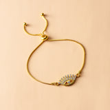 18K Gold Plated Adjustable Chain CZ Stone Evil Eye Bracelets