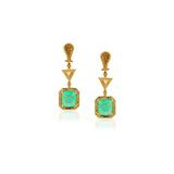Emerald And Diamond Gold Earring