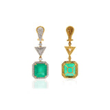 Emerald And Diamond Gold Earring