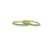 Emerald Gemstone & Diamond Bangle Bracelet