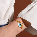 18K Gold Plated Adjustable Chain Zircon Evil Eye Bracelets