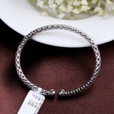 Sterling Silver Box Weave Bracelet Modern Unisex Textured Cuff