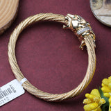 Gold Plated Panther Head Cable Bracelet with CZ Accents Luxury Designer Cuff