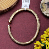 Gold Plated Textured Open Cuff Bracelet Elegant Adjustable Unisex Design Bracelet