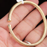 Gold Plated Textured Open Cuff Bracelet Elegant Adjustable Unisex Design Bracelet