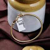 Gold Plated Heart Lock Bracelet Twisted Texture Key Charm Bracelet for Women