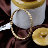 Gold Plated Woven Texture Bracelet Elegant Flexible Open Bracelet for Daily Wear