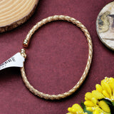 Gold Plated Woven Texture Bracelet Elegant Flexible Open Bracelet for Daily Wear