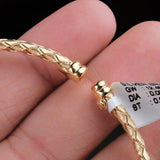 Gold Plated Woven Texture Bracelet Elegant Flexible Open Bracelet for Daily Wear