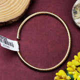 Gold Plated Twisted Band Bracelet Sleek Flexible Open Bangle for Daily Wear