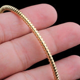 Gold Plated Twisted Band Bracelet Sleek Flexible Open Bangle for Daily Wear