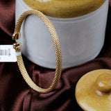 Gold Plated Mesh Textured Bracelet Elegant Minimalist Bangle
