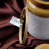 Gold Plated Mesh Textured Bracelet Elegant Minimalist Bangle