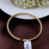 Gold Plated Mesh Textured Bracelet Elegant Minimalist Bangle