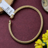 Gold Plated Mesh Textured Bracelet Elegant Minimalist Bangle