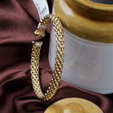 Gold Plated Box Weave Bracelet Bold Textured Unisex Bangle