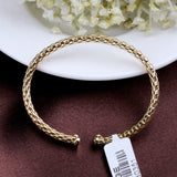 Gold Plated Box Weave Bracelet Bold Textured Unisex Bangle