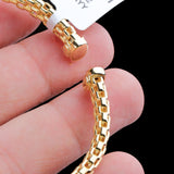 Gold Plated Box Weave Bracelet Bold Textured Unisex Bangle