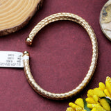Gold Plated Woven Texture Bracelet Elegant Braided Unisex Bangle