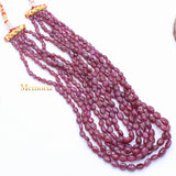 Certified 6 Line Natural Ruby Oval Cabochon Spiritual Healing Gemstone Beads Strand 925 Silver Necklace