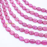 3 Layered Natural Ruby Oval Cabochon Spiritual Healing Gemstone Beads Strand 925 Silver Necklace