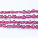 2 Line Natural Ruby Oval Cabochon Spiritual Healing Gemstone Beads Strand 925 Silver Necklace