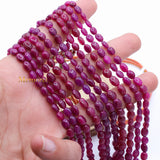 5 Line Certified Natural Ruby Oval Cabochon Spiritual Healing Gemstone Beads Strand Necklace