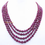 Buy 4 Line Natural Ruby Oval Cabochon Spiritual Healing Gemstone Beads Strand Necklace