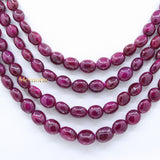 Buy 4 Line Natural Ruby Oval Cabochon Spiritual Healing Gemstone Beads Strand Necklace