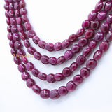 Buy 4 Line Natural Ruby Oval Cabochon Spiritual Healing Gemstone Beads Strand Necklace