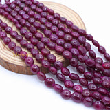 Buy 4 Line Natural Ruby Oval Cabochon Spiritual Healing Gemstone Beads Strand Necklace