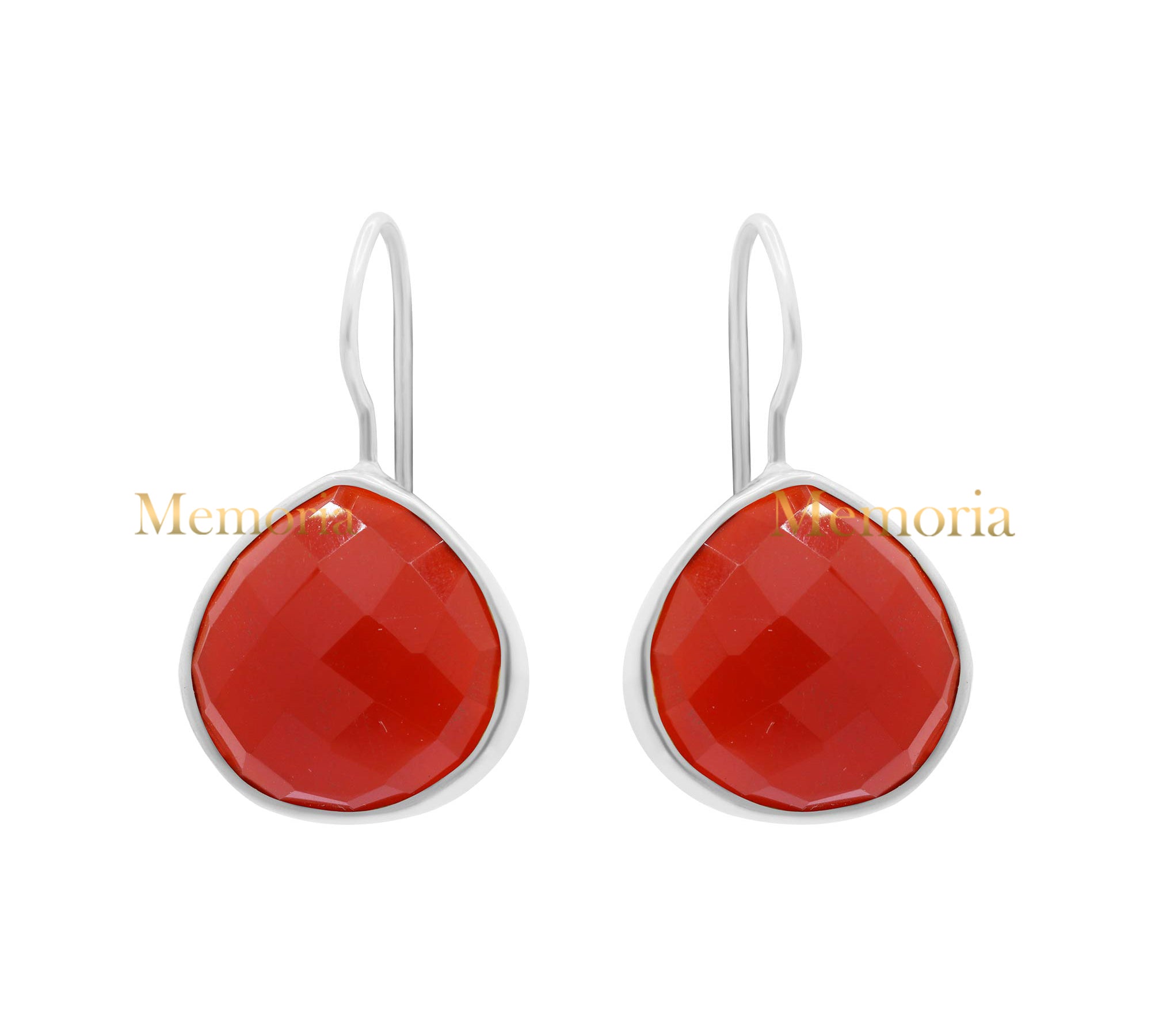 Natural Carnelian Gemstone 925 Sterling Silver Drop Dangle Earring