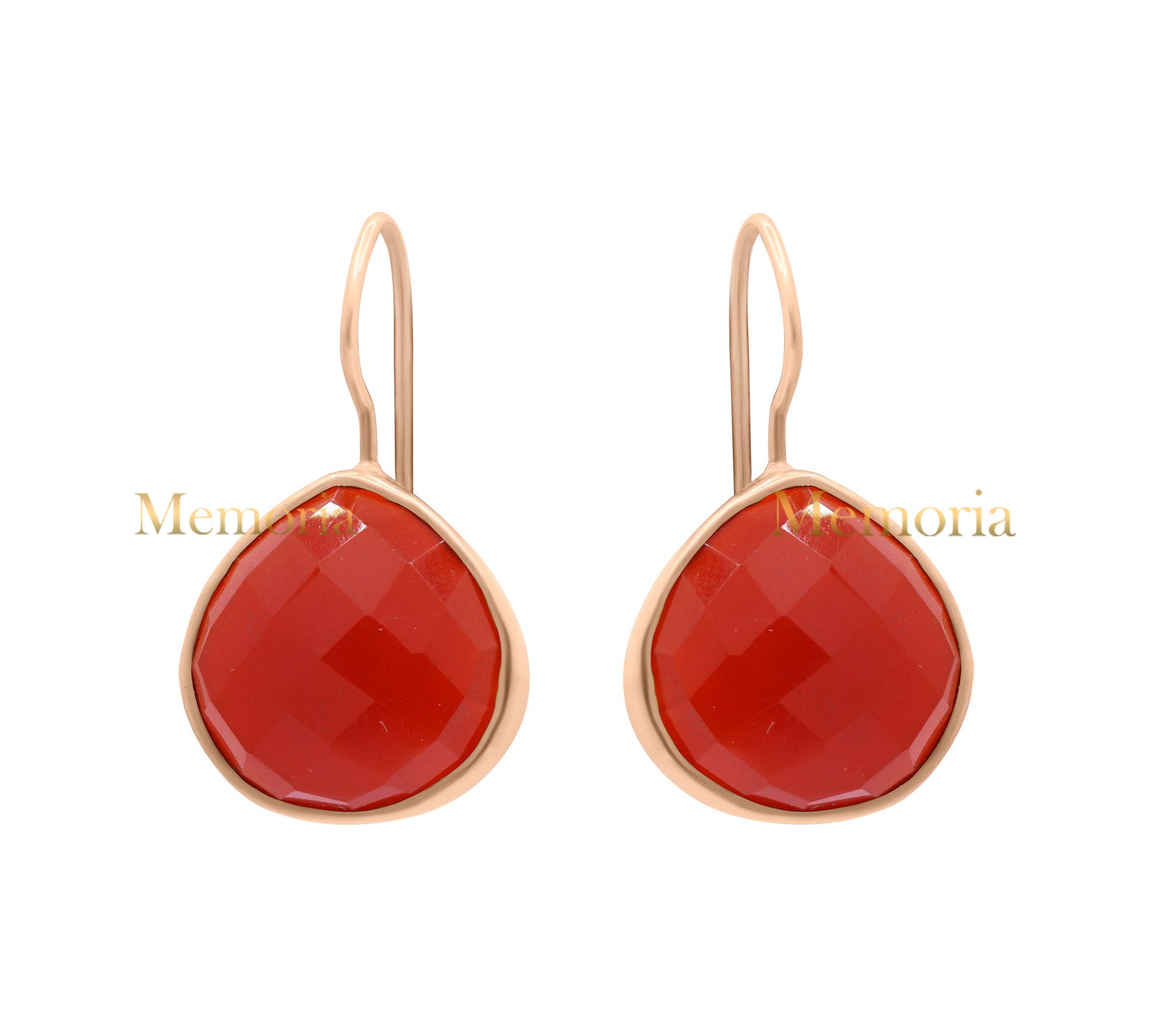 Natural Carnelian Gemstone 925 Sterling Silver Drop Dangle Earring