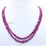 Buy 2 Line Natural Ruby Oval Cabochon Spiritual Healing Gemstone Beads Strand Necklace