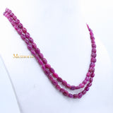 Buy 2 Line Natural Ruby Oval Cabochon Spiritual Healing Gemstone Beads Strand Necklace