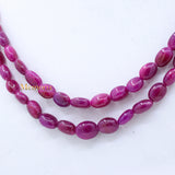 Buy 2 Line Natural Ruby Oval Cabochon Spiritual Healing Gemstone Beads Strand Necklace