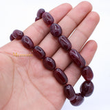 1 Line Natural Ruby Oval Cabochon Spiritual Healing Gemstone Beads Strand Necklace