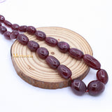 1 Line Natural Ruby Oval Cabochon Spiritual Healing Gemstone Beads Strand Necklace