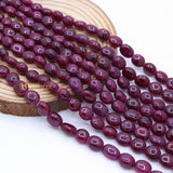 4 Line Natural Ruby Oval Cabochon Spiritual Healing Gemstone Beads Strand Necklace