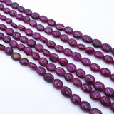 3 Line Natural Ruby Oval Cabochon Spiritual Healing Gemstone Beads Strand Necklace