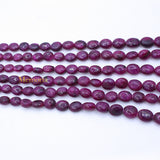 3 Line Natural Ruby Oval Cabochon Spiritual Healing Gemstone Beads Strand Necklace