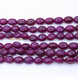 3 Line Natural Ruby Oval Cabochon Spiritual Healing Gemstone Beads Strand Necklace