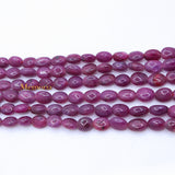 Certified 3 Line Natural Ruby Oval Cabochon Spiritual Healing Gemstone Beads Strand Necklace