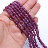 Certified 3 Line Natural Ruby Oval Cabochon Spiritual Healing Gemstone Beads Strand Necklace