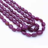 Buy 3 Line Natural Ruby Oval Cabochon Spiritual Healing Gemstone Beads Strand Necklace