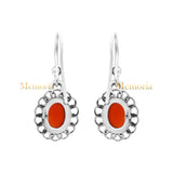 Natural Carnelian Gemstone 925 Sterling Silver Gold Plated Drop Earring