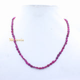 Certified 1 Line Natural Ruby Oval Cabochon Spiritual Healing Gemstone Beads Strand Necklace